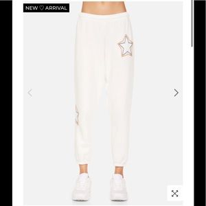 Lauren Moshi Alana White Star Ankle Sweatpants